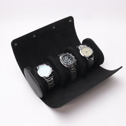 Étui en cuir pour 3 montres de voyage