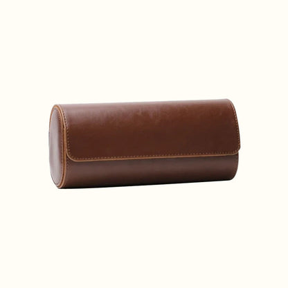 Étui en cuir pour 3 montres de voyage