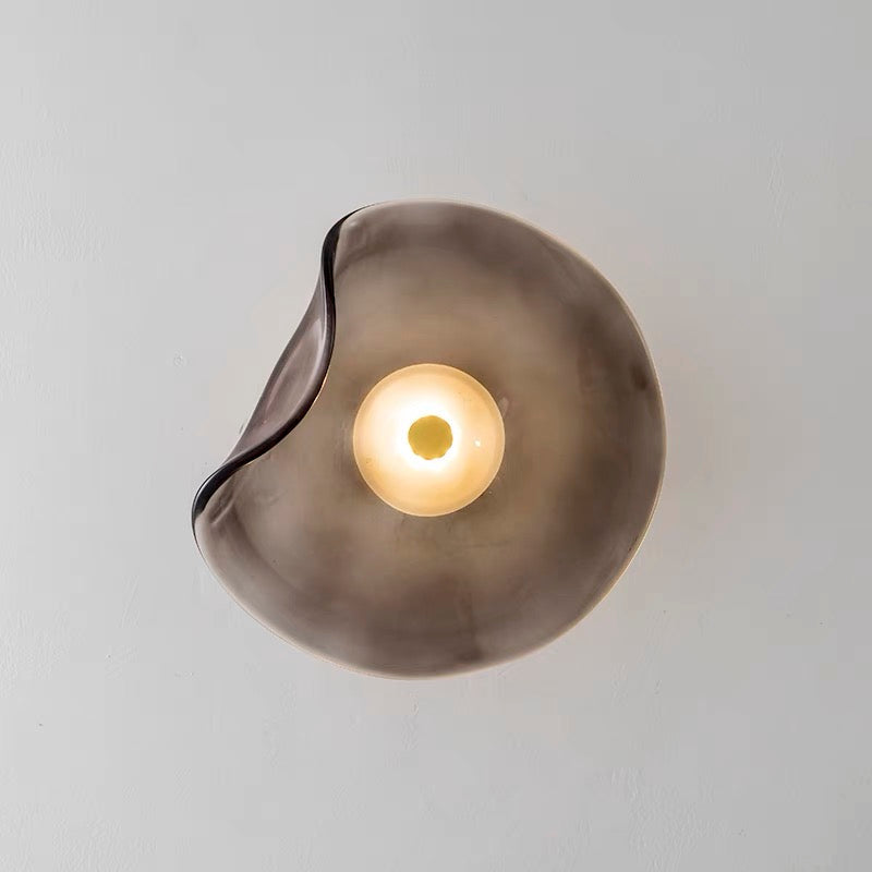 Applique Murale Moderne en Verre Amber - Éclairage LED Élégant et Fonctionnel