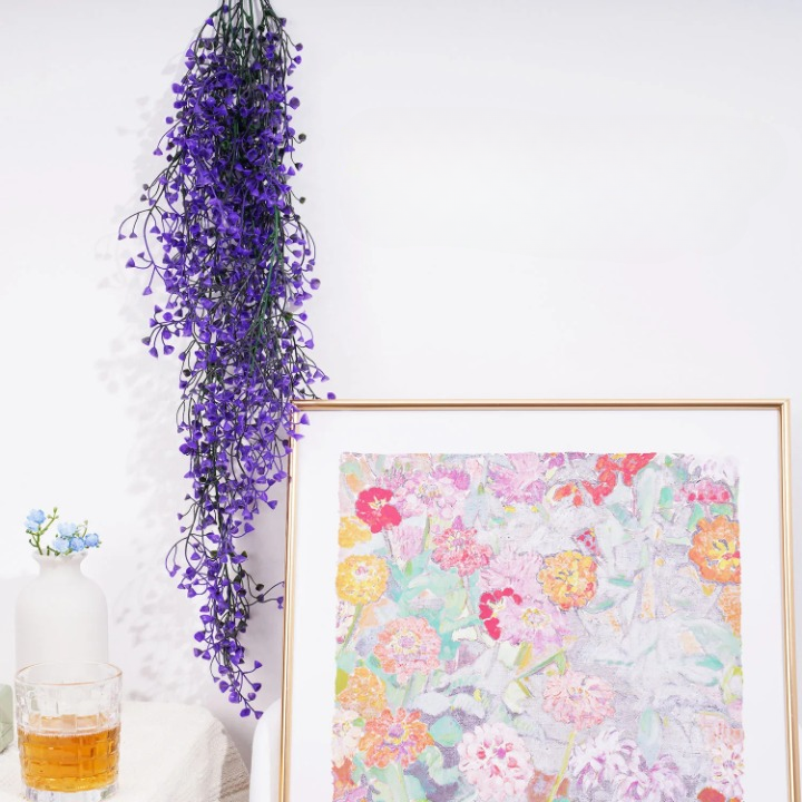Fausse Plante Tombante Violette de Style Feuilles de Vigne