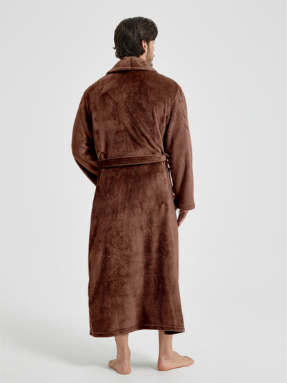 Peignoir homme polaire longue coupe avec col châle