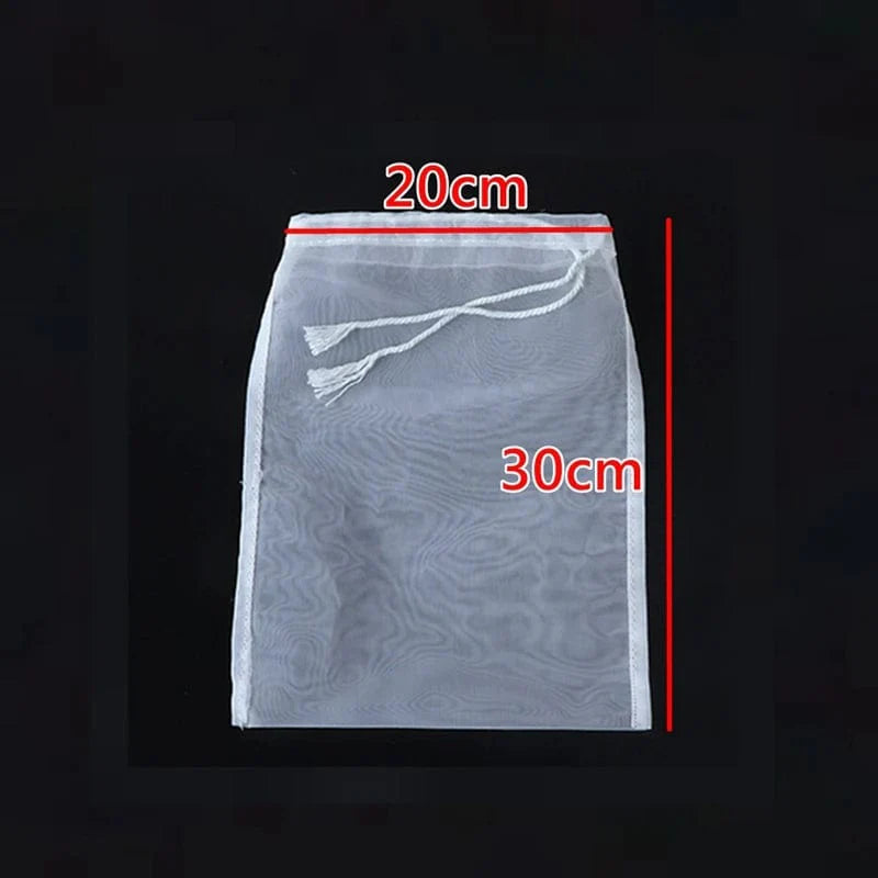 Filtre en Nylon Réutilisable pour Thé, Café, Huile - Sac de Filtre pour Lait Végétal 20x30cm / 60Mesh 250Micron