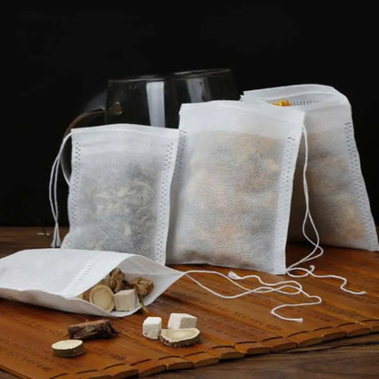 Filtres à Thé Jetables avec Fermeture Ficelle – 100 Pièces