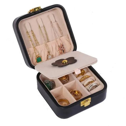 Boite à bijoux de voyage fleur avec miroir
