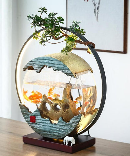 Aquarium rond fontaine