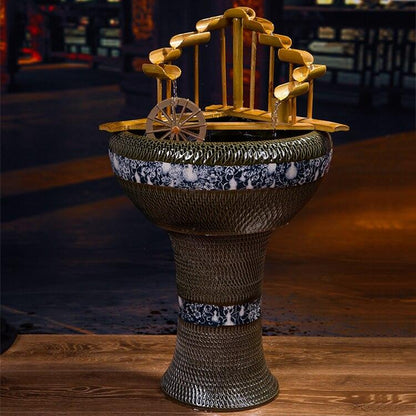 Fontaine d'intérieur avec bambou