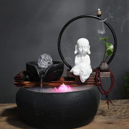 Fontaine zen eau et encens