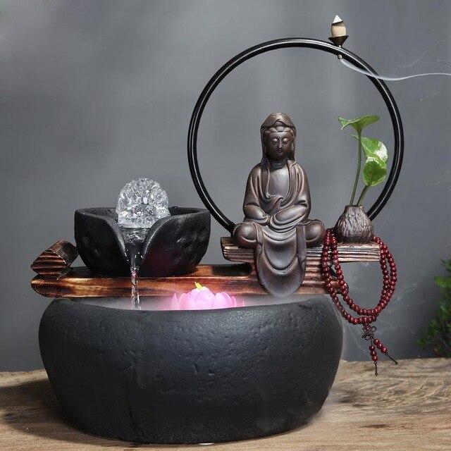 Fontaine zen eau et encens