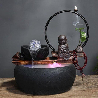 Fontaine zen eau et encens