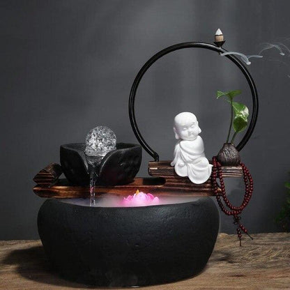 Fontaine zen eau et encens