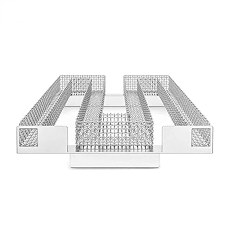 Fumoir Saumon Rectangulaire en Acier Inoxydable Argenté