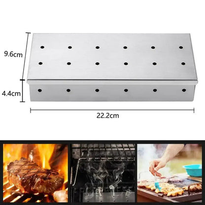Fumoir a Viande Style Boîte en Acier Inoxydable Argenté
