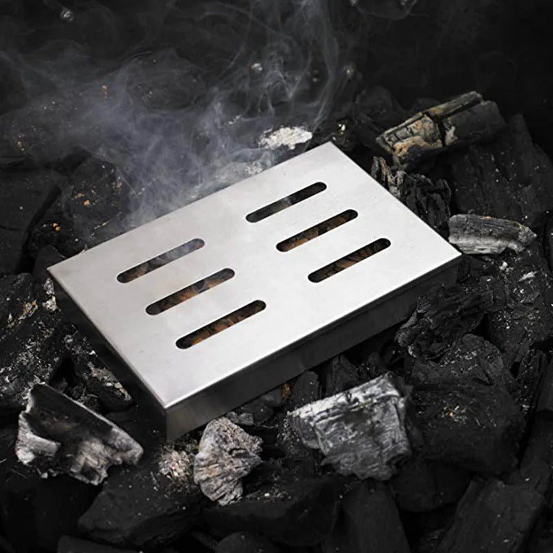 Fumoir a Viande Style Boîte en Acier Inoxydable pour Barbecue