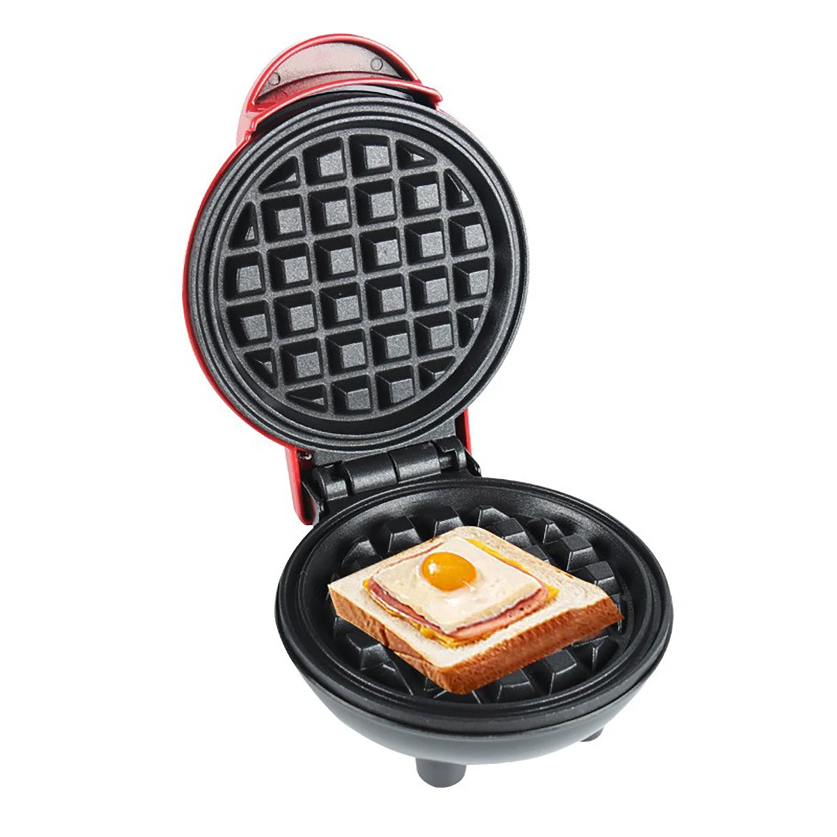 Gaufrier Électrique Rouge Petit Format Rond