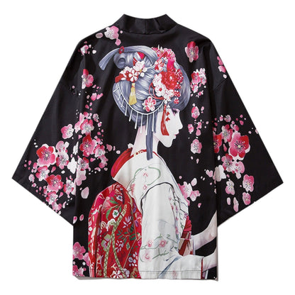 Geisha Cardigan ’Sakura x Geiko’ - Noir / S