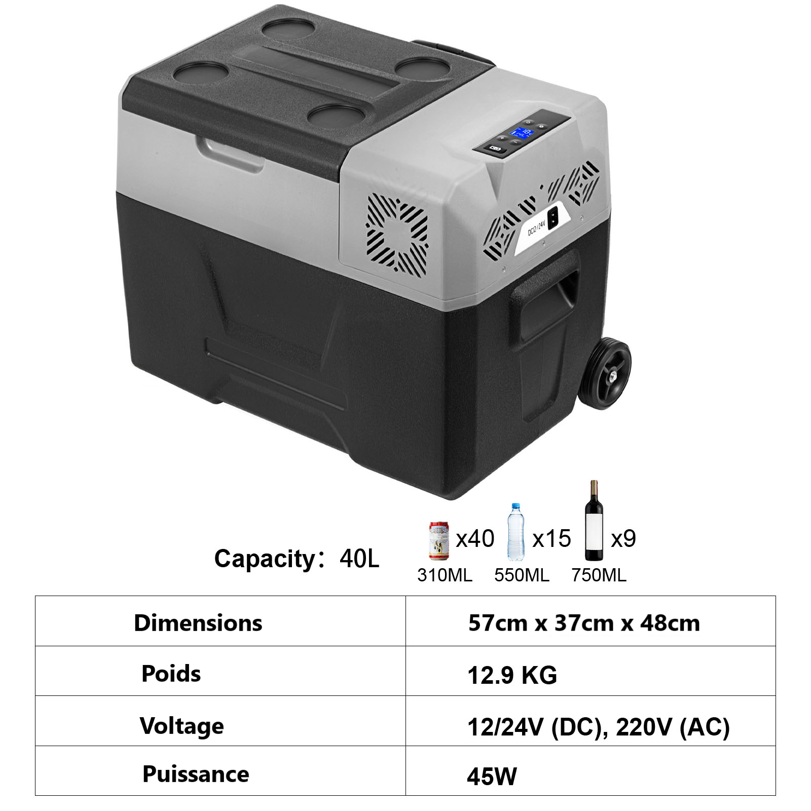 glaciere electrique compression de 40 litres