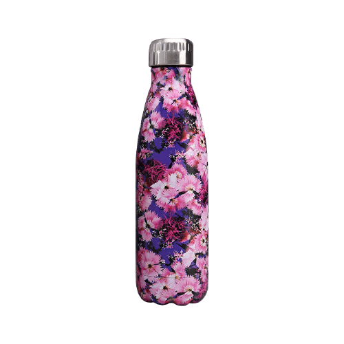 Gourde Isotherme Fleurs Dahlia Roses et Violettes