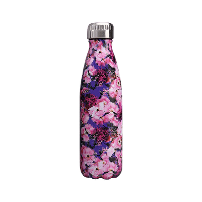 Gourde Isotherme Fleurs Dahlia Roses et Violettes