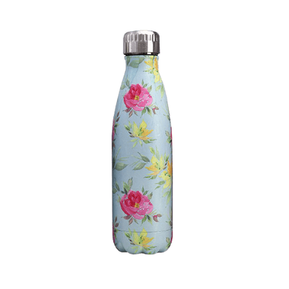Gourde Isotherme Fleurs Jaunes et Roses