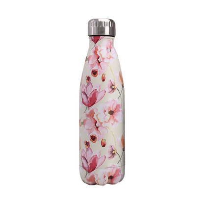 Gourde Isotherme Fleurs Rose Pâle