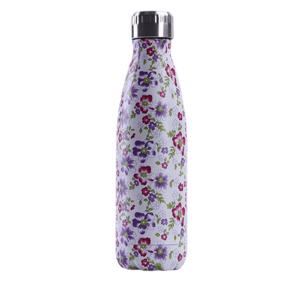 Gourde Isotherme Fleurs Rouge et Violette