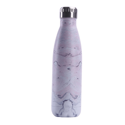 Gourde Isotherme Marbre Blanc et Rose