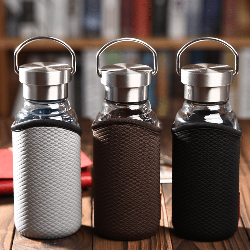 Gourde en Verre Bouchon Inox