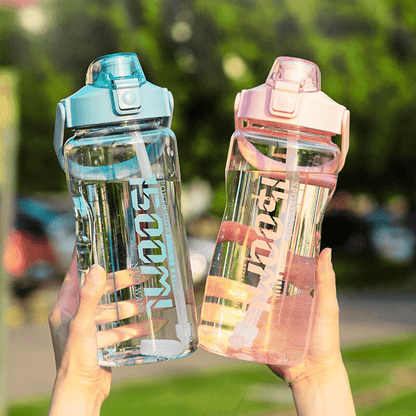 Gourde Sport Transparente Rose 2L