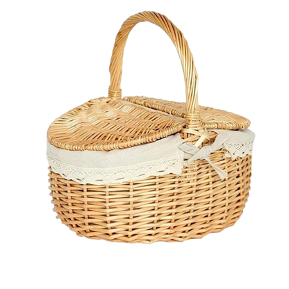 Panier Pique-Nique Rond en Osier