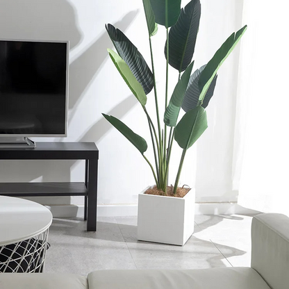 Grand Pot de Fleur Rectangulaire en Ciment