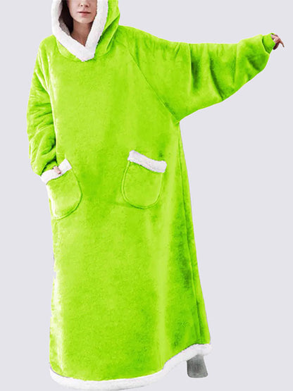 Grand Pull Plaid XXL Vert Anis
