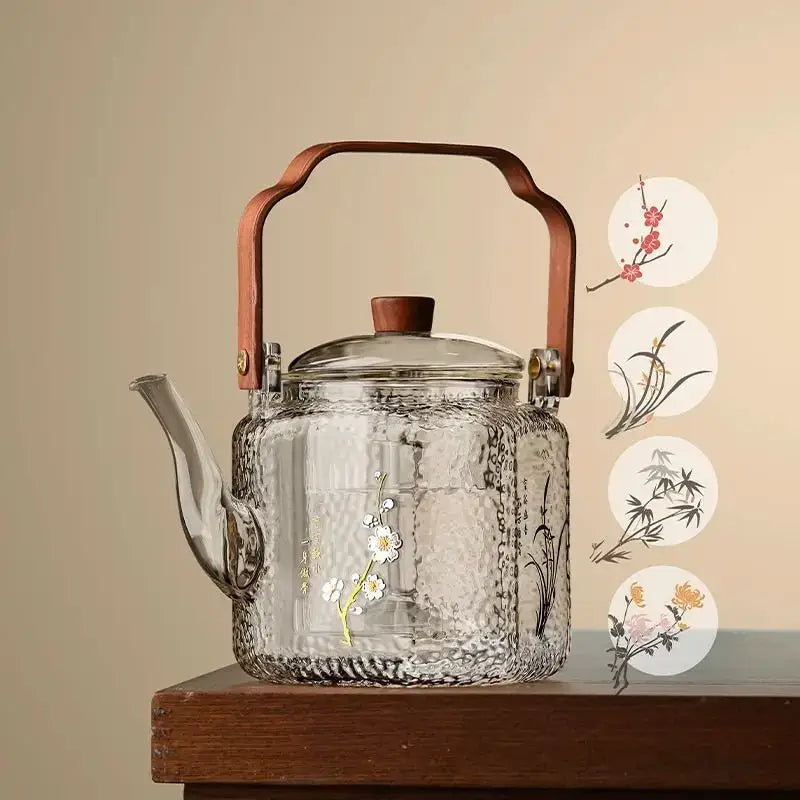 Grande Théière en Verre Vintage (+2 Tasses Offertes)