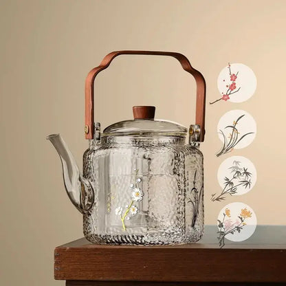 Grande Théière en Verre Vintage (+2 Tasses Offertes)
