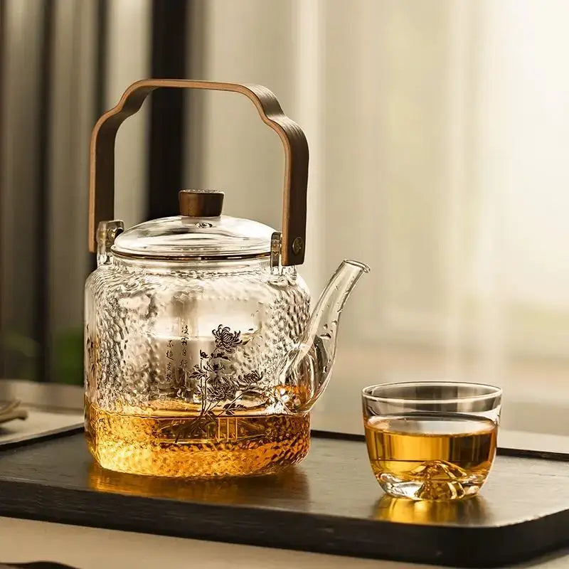 Grande Théière en Verre Vintage (+2 Tasses Offertes)