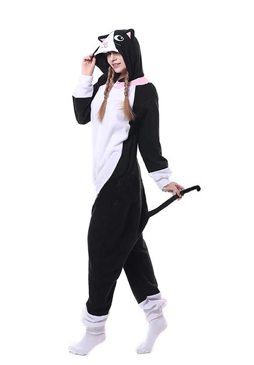 Combinaison Pyjama Femme Chat Noir