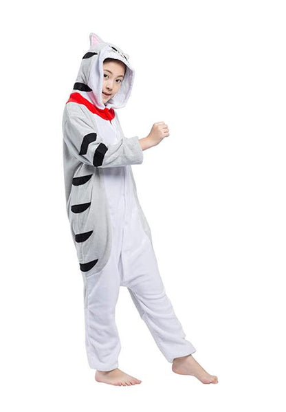 Combinaison Pyjama Fille Chat Gris
