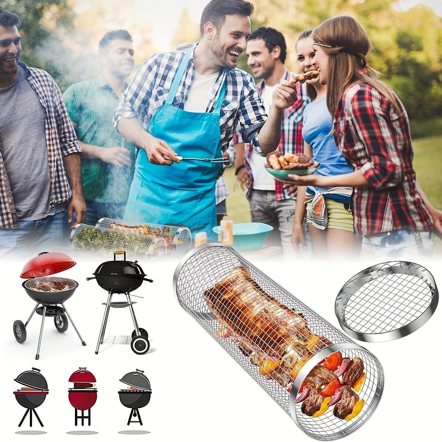 Panier Barbecue Grille pour Légumes et Poissons