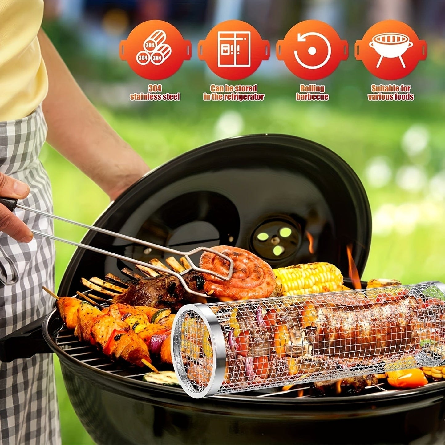 Panier Barbecue Grille pour Légumes et Poissons