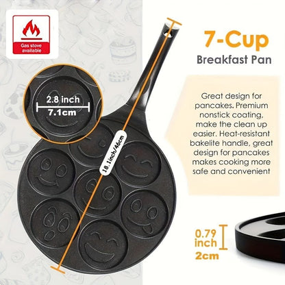 Grille à Mini Pancakes, Poêle avec 7 Moules Eid Al-Adha Mubarak