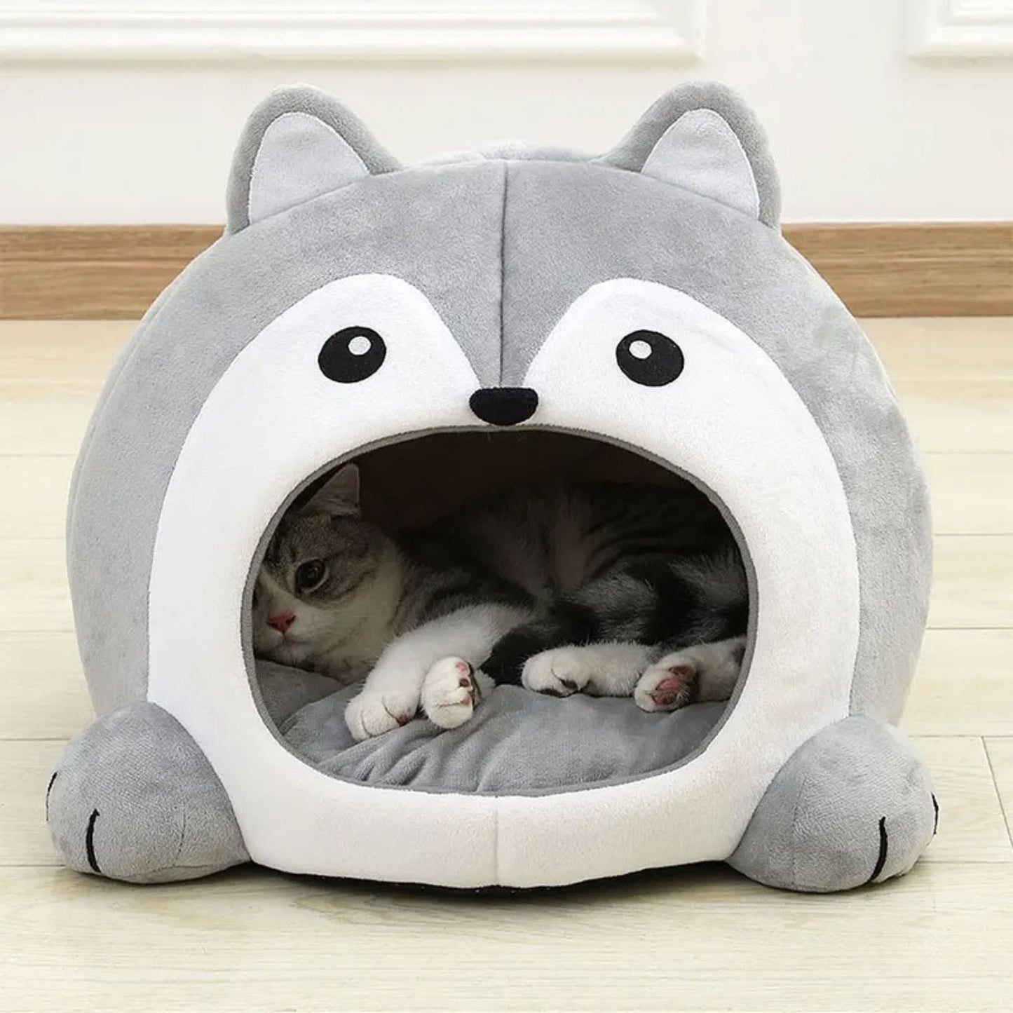 grotte-pour-chat-confortable-loup