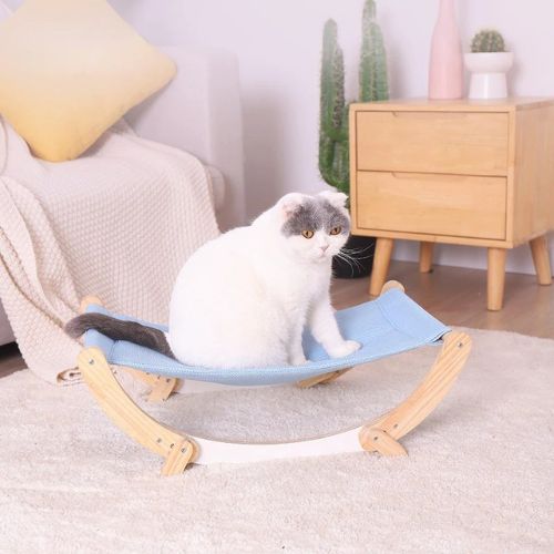 hamac chat en bois à bascule