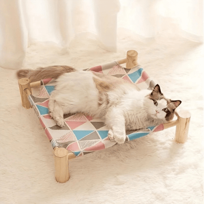 hamac pour chat bois et toile - Happy minet