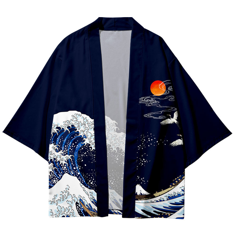 Haori bleu homme