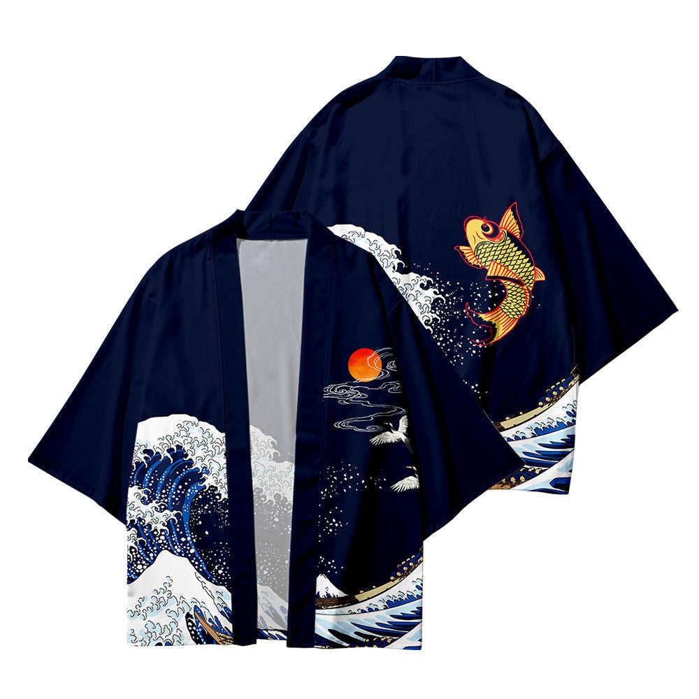 Haori bleu homme
