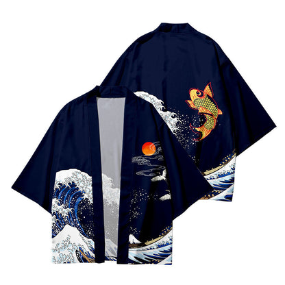 Haori bleu homme