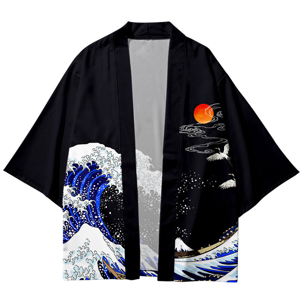 Haori bleu homme