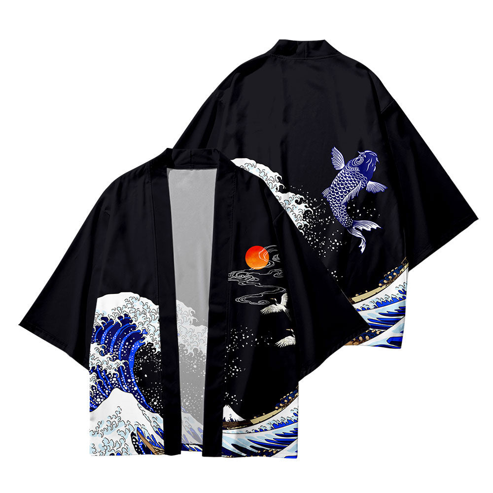 Haori bleu homme