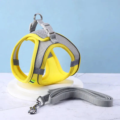 harnais-chat-anti-fugue-jaune | EXPLORER HARNESS™ - Happy minet