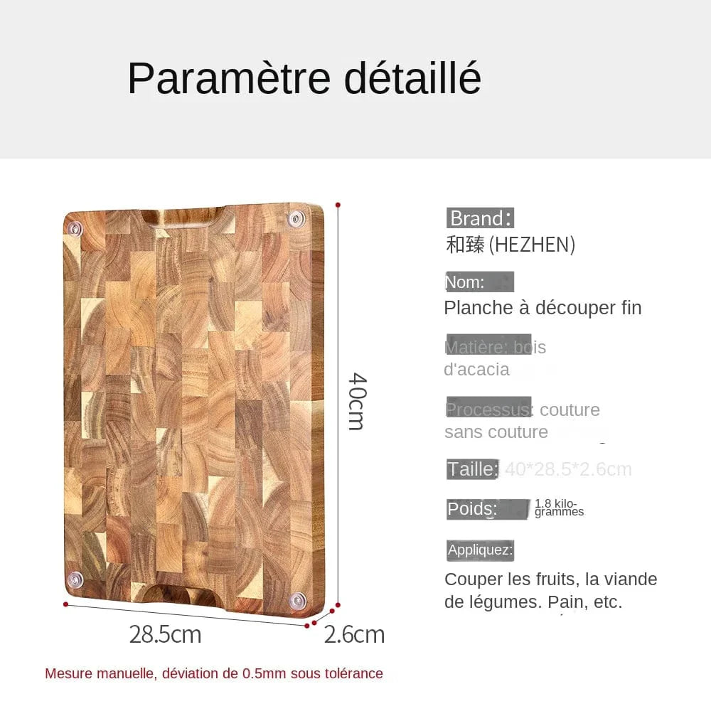 Planche à découper en bois d'acacia double face