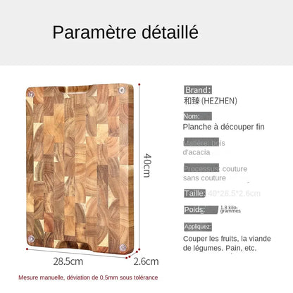 Planche à découper en bois d'acacia double face